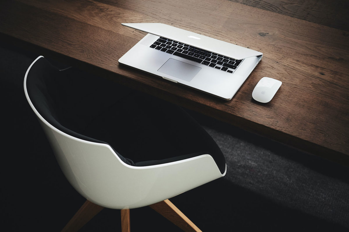 chair and laptop