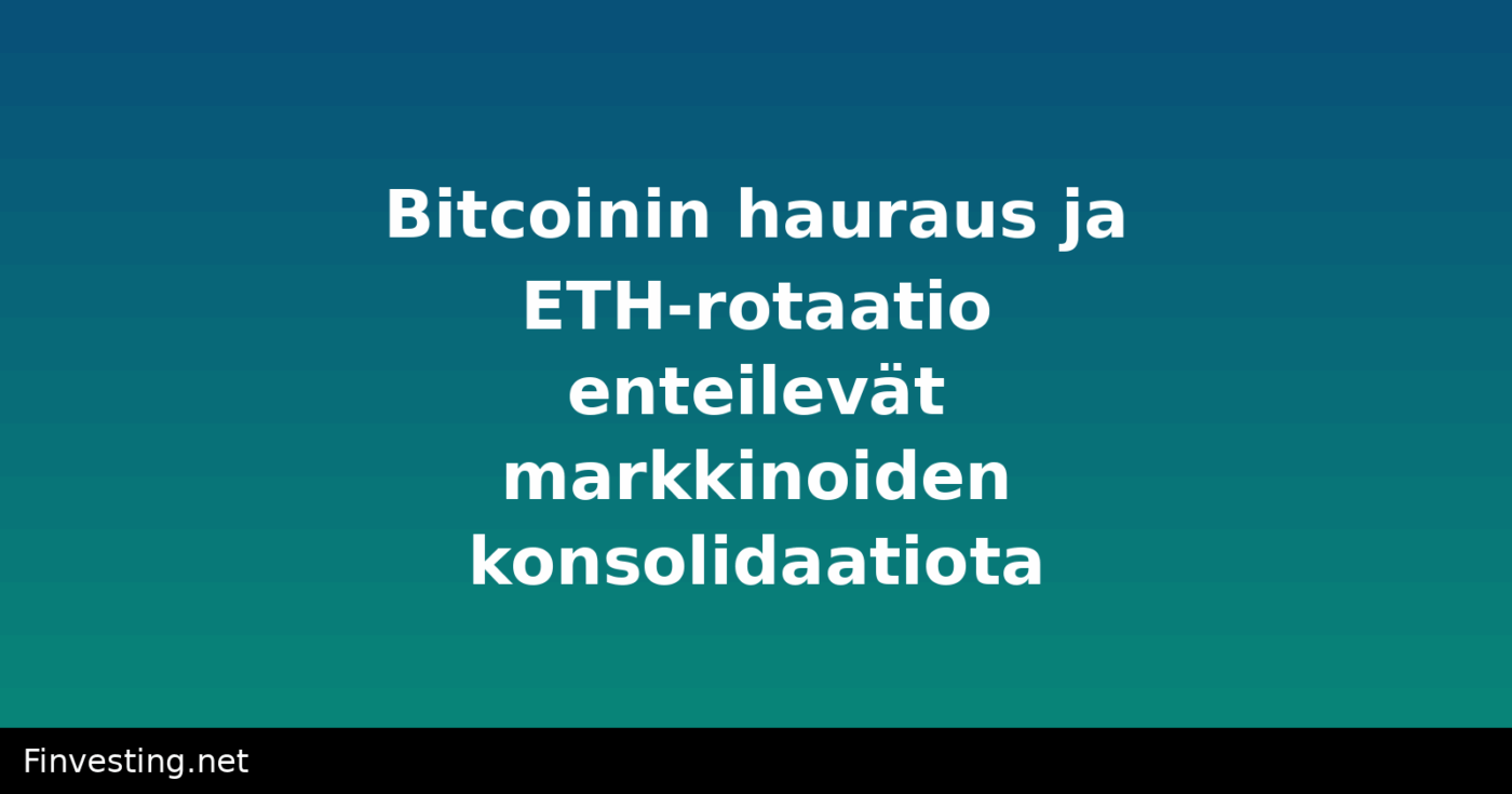Bitcoinin hauraus ja ETH-rotaatio enteilevät markkinoiden konsolidaatiota