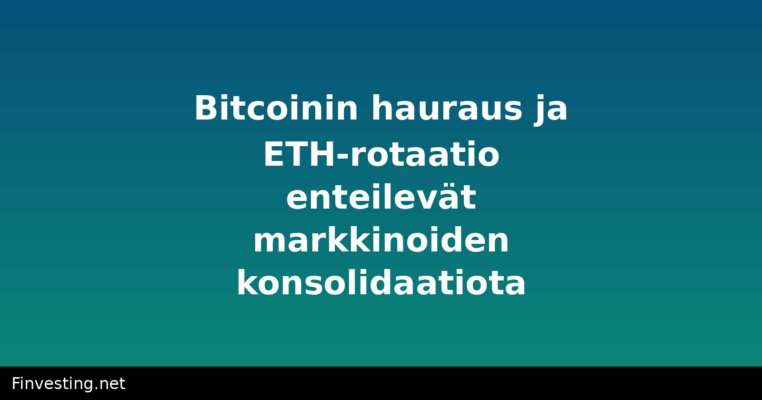 Bitcoinin hauraus ja ETH-rotaatio enteilevät markkinoiden konsolidaatiota