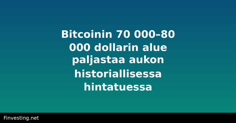 Bitcoinin 70 000–80 000 dollarin alue paljastaa aukon historiallisessa hintatuessa
