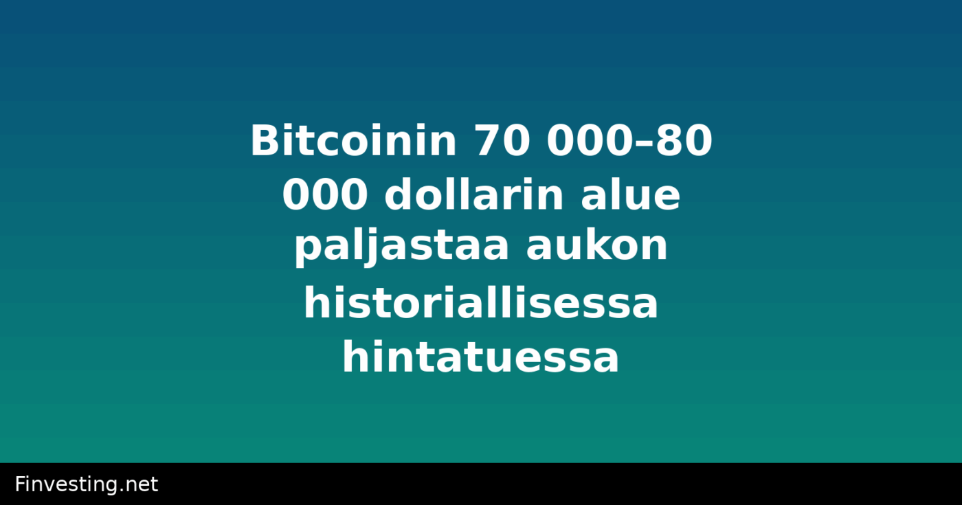 Bitcoinin 70 000–80 000 dollarin alue paljastaa aukon historiallisessa hintatuessa