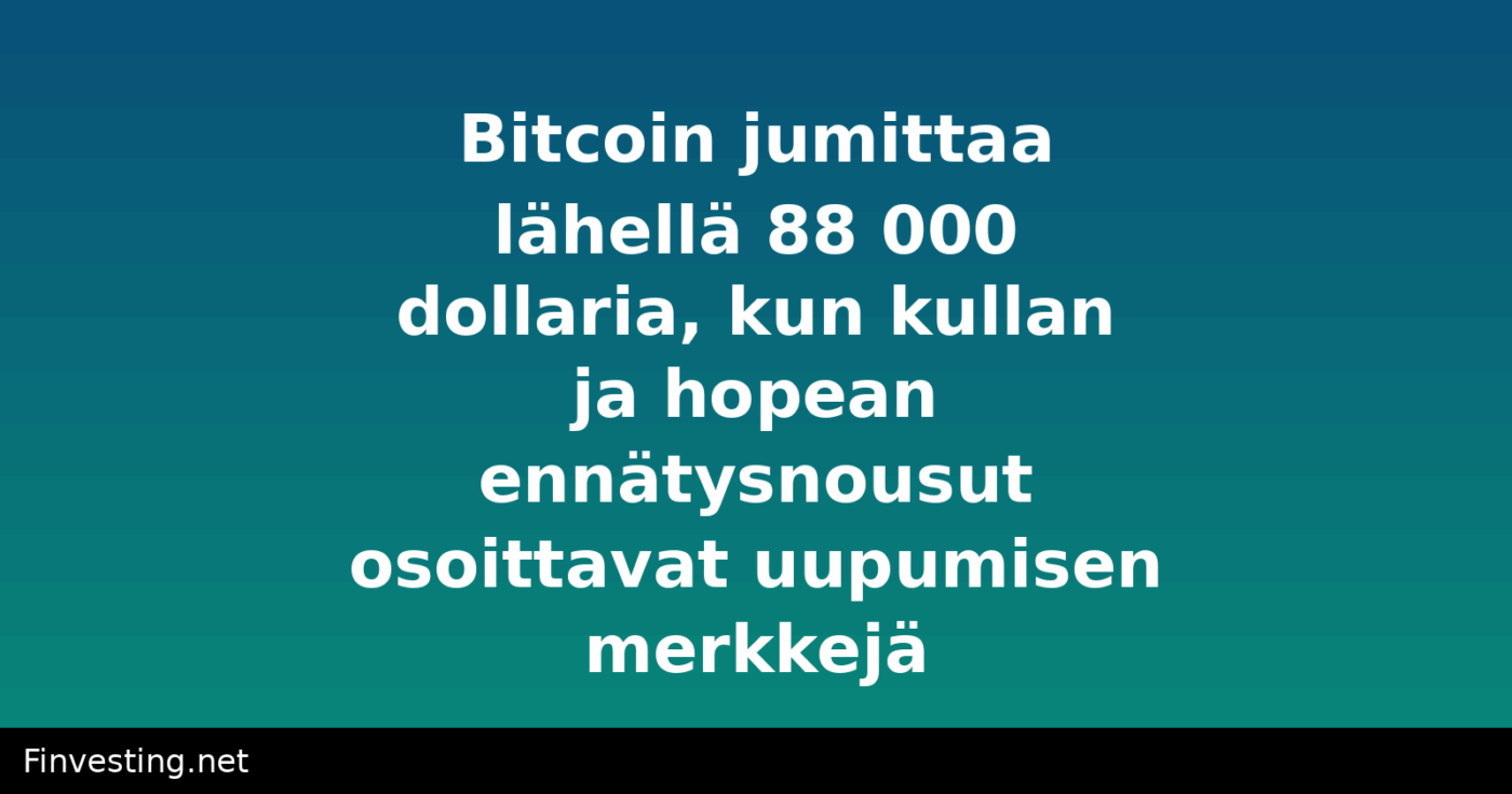 Bitcoin jumittaa lähellä 88 000 dollaria, kun kullan ja hopean ennätysnousut osoittavat uupumisen merkkejä