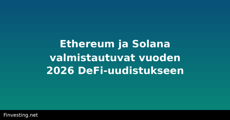 Ethereum ja Solana valmistautuvat vuoden 2026 DeFi-uudistukseen