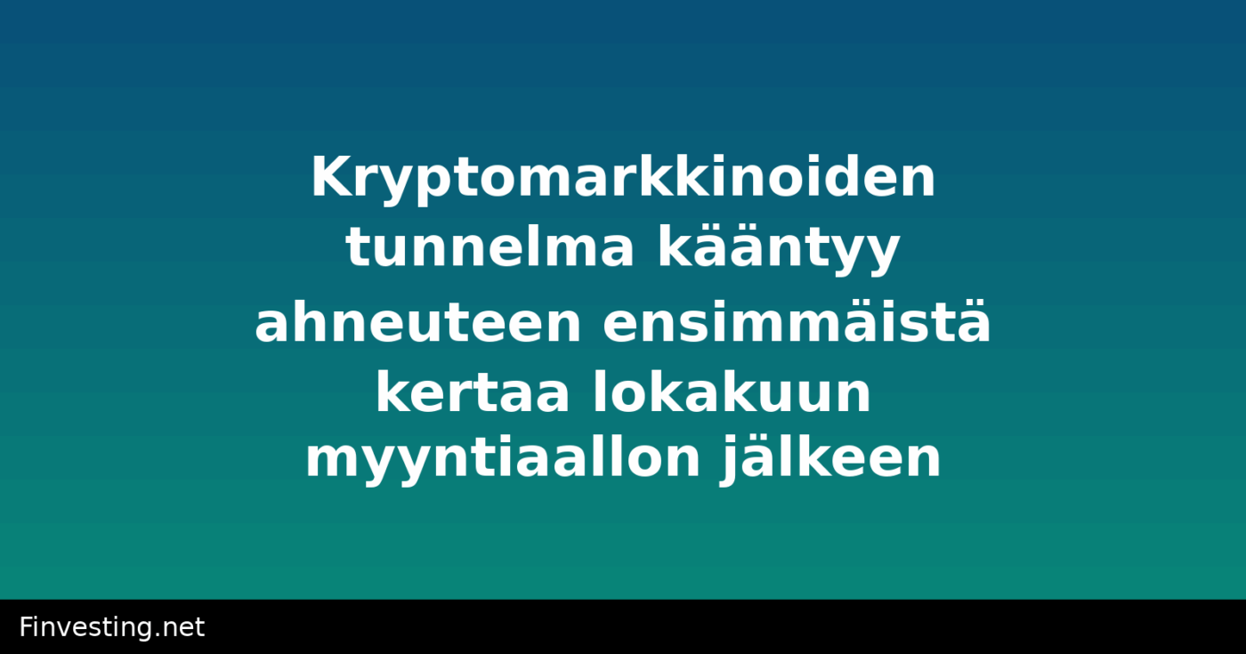 Kryptomarkkinoiden tunnelma kääntyy ahneuteen ensimmäistä kertaa lokakuun myyntiaallon jälkeen