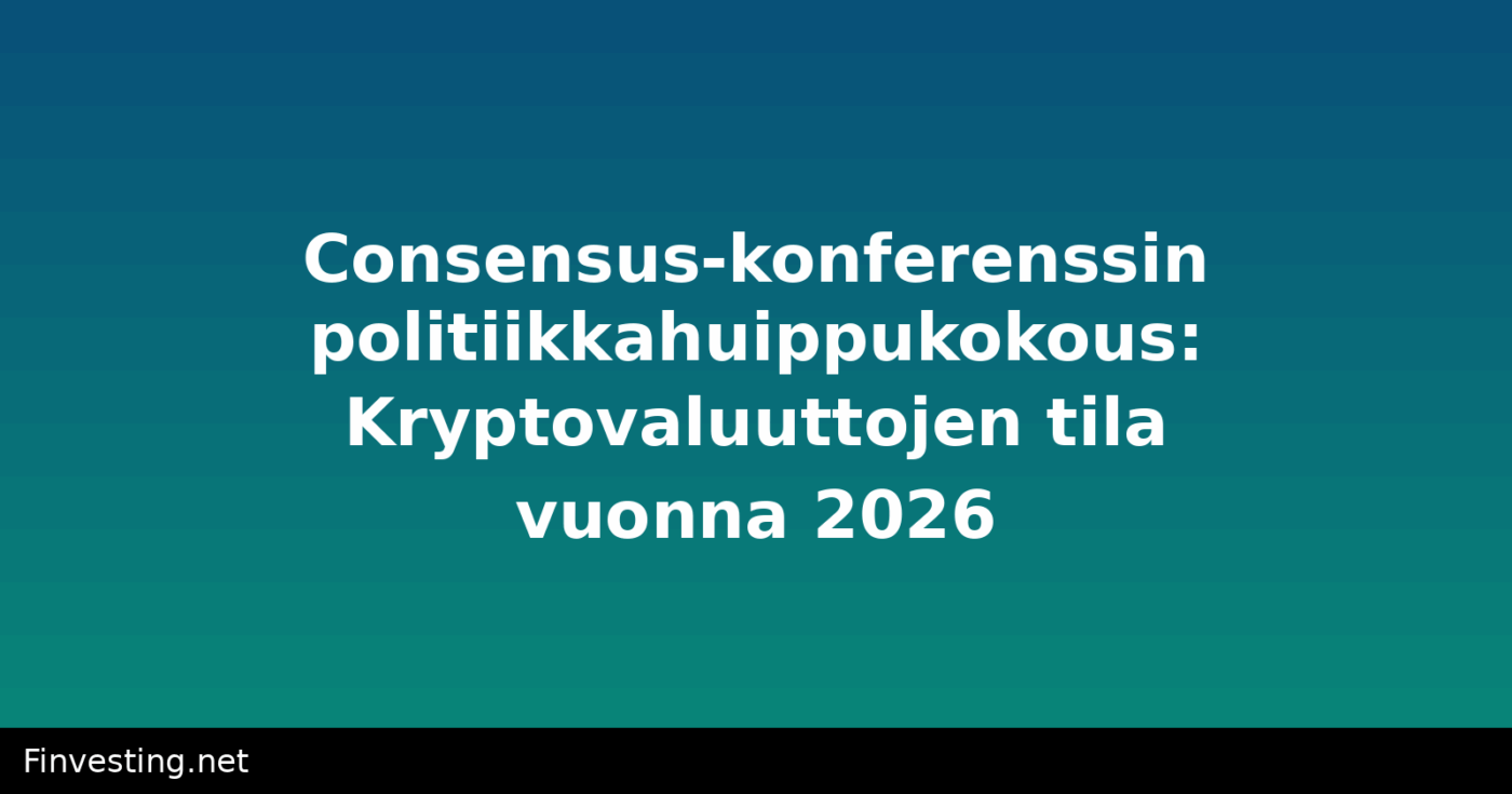 Consensus-konferenssin politiikkahuippukokous: Kryptovaluuttojen tila vuonna 2026