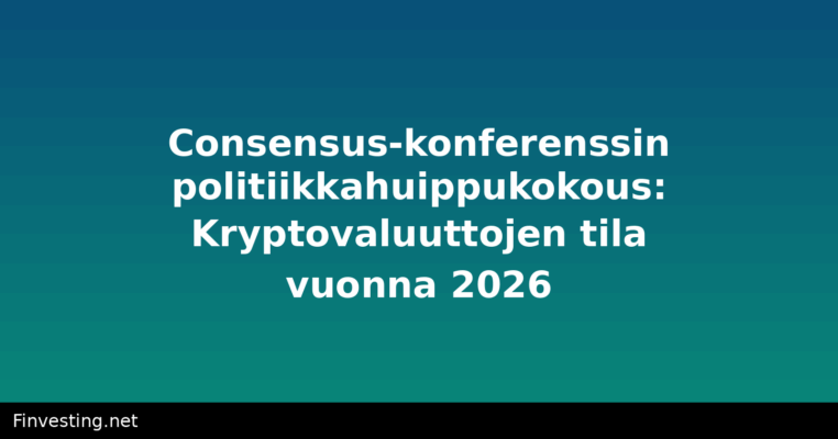 Consensus-konferenssin politiikkahuippukokous: Kryptovaluuttojen tila vuonna 2026