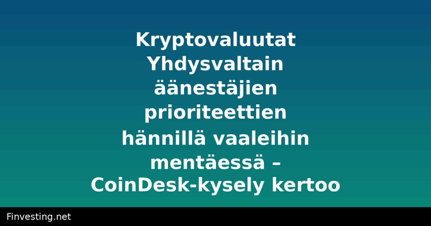 Kryptovaluutat Yhdysvaltain äänestäjien prioriteettien hännillä vaaleihin mentäessä – CoinDesk-kysely kertoo