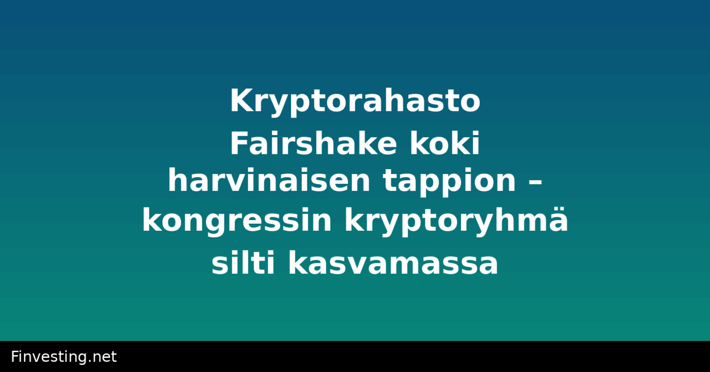 Kryptorahasto Fairshake koki harvinaisen tappion – kongressin kryptoryhmä silti kasvamassa