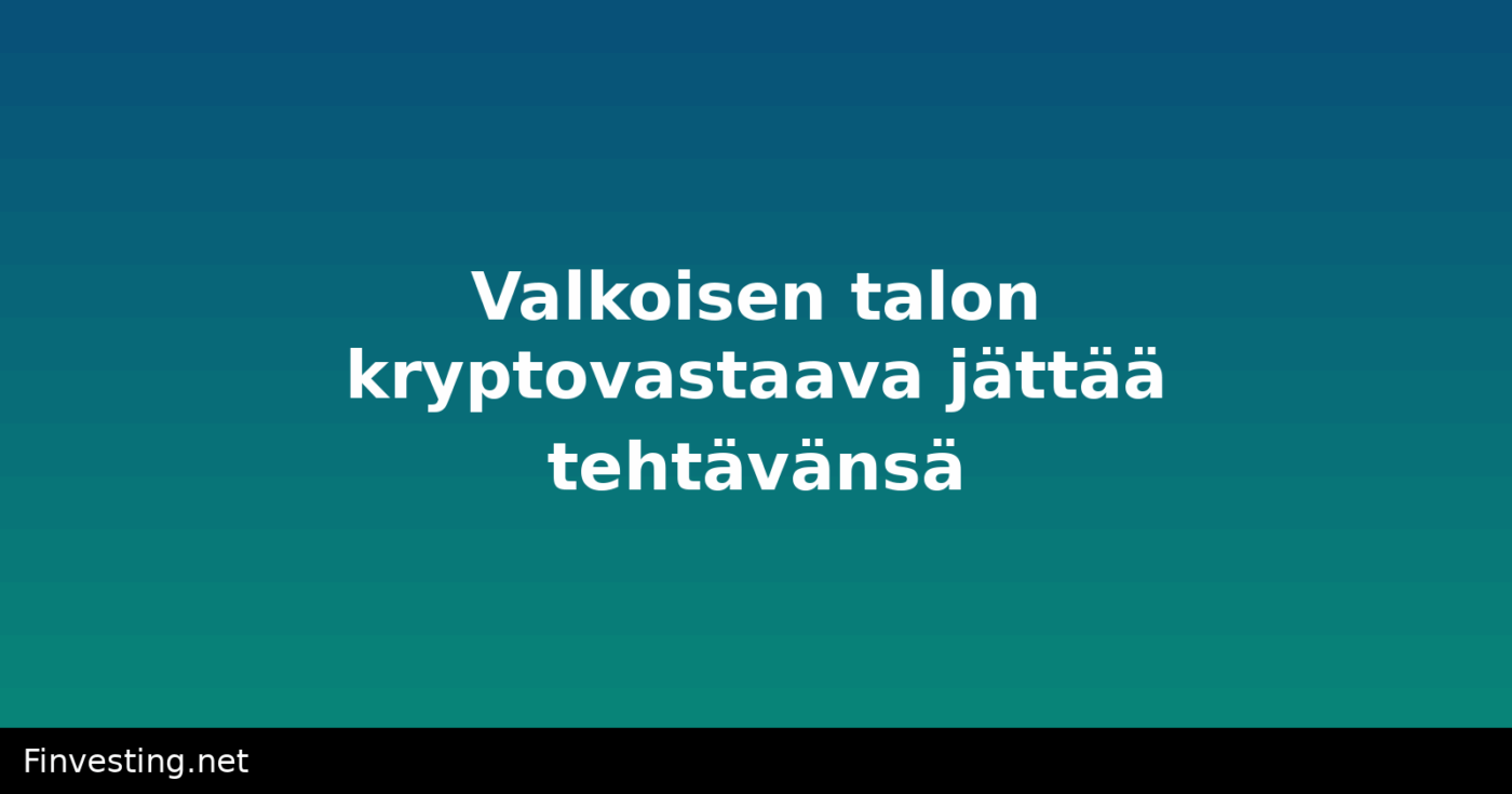 Valkoisen talon kryptovastaava jättää tehtävänsä